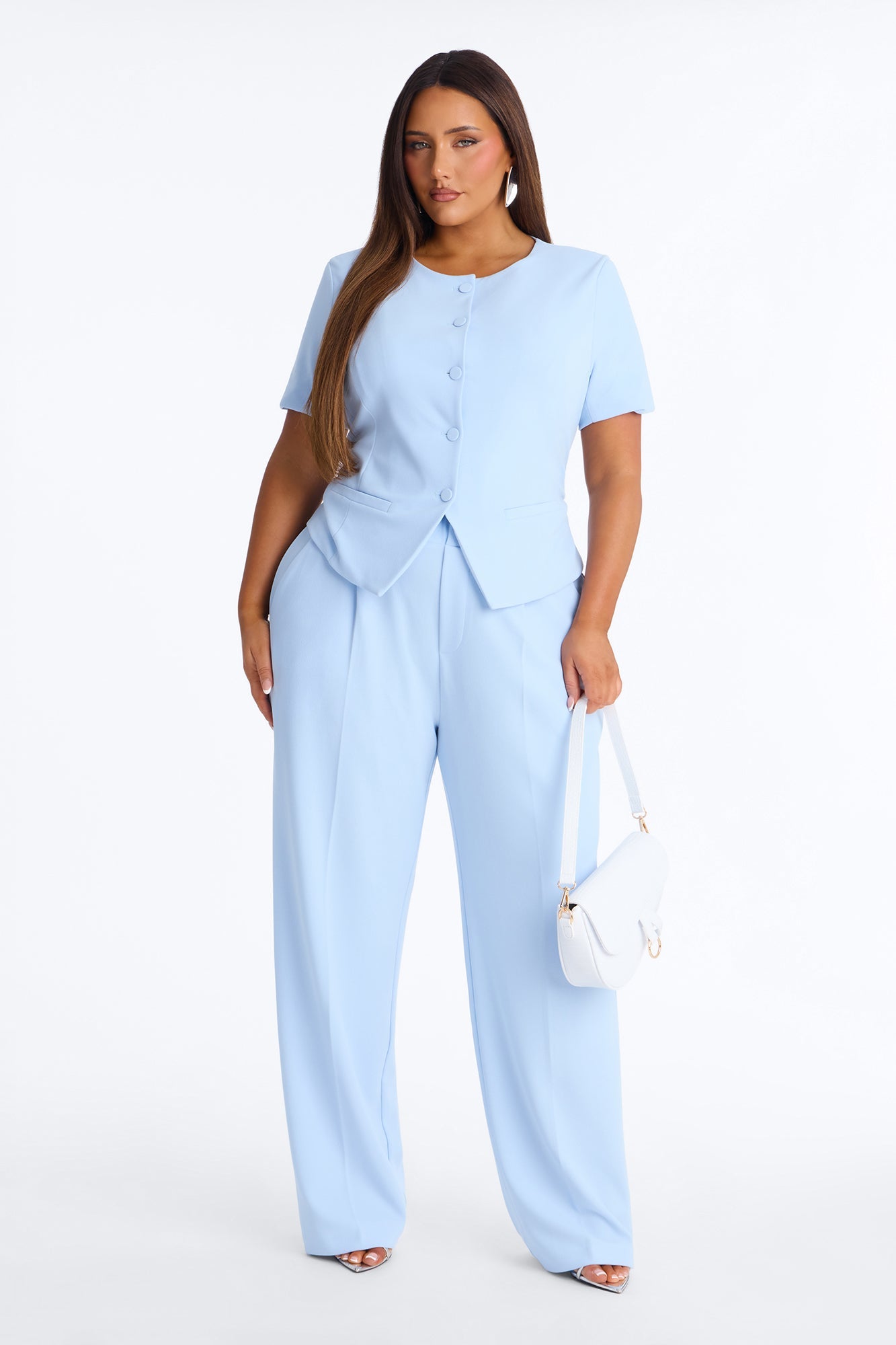 Mission Accomplished Short Sleeve Blazer - Light Blue