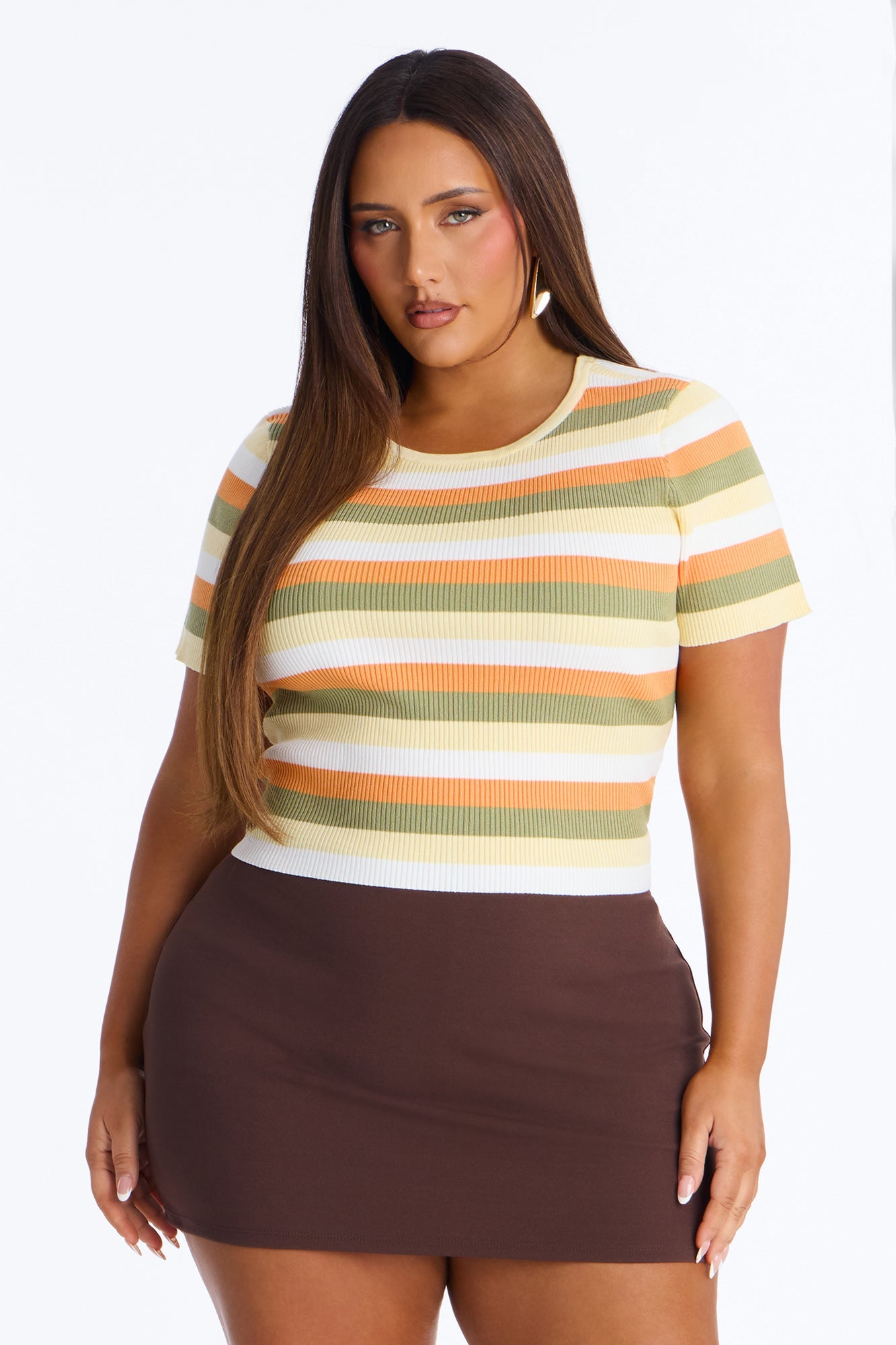 Under The Sun Striped Sweater Top - Multi Color