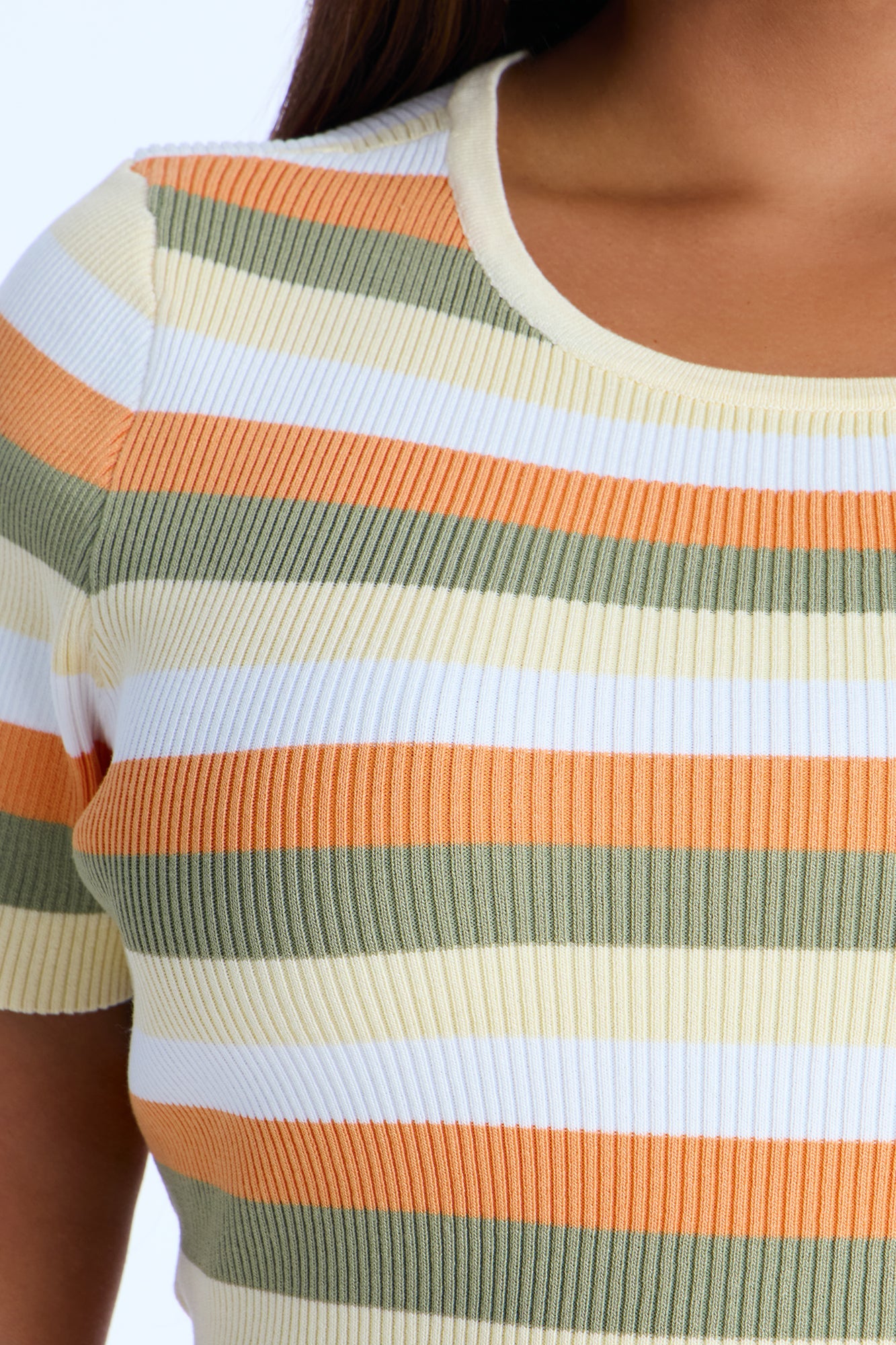 Under The Sun Striped Sweater Top - Multi Color