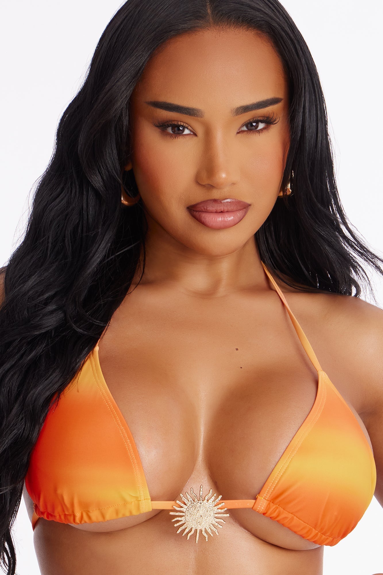 Elona 2 Piece Tie Dye Triangle Bikini Set - Orange/combo Fashion Nova