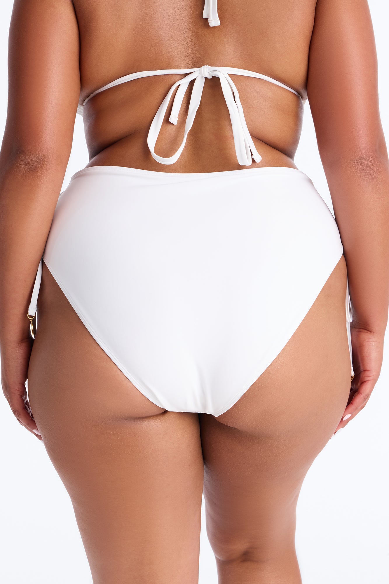 Tie Me Down Lace Up High Waist Bikini Bottom - White Fashion Nova