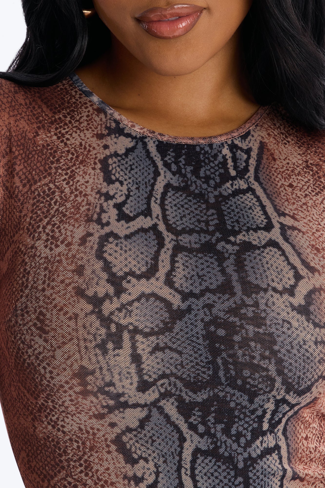 The Moment Mesh Maxi Dress - Brown/combo Fashion Nova