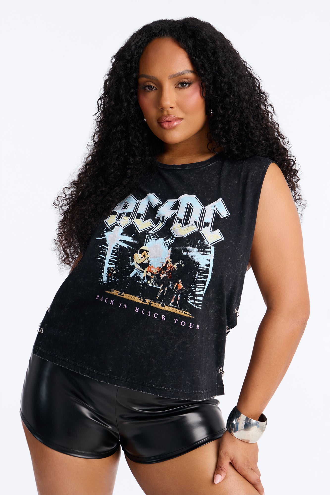ACDC Washed Side Chain Tank - Black Wash