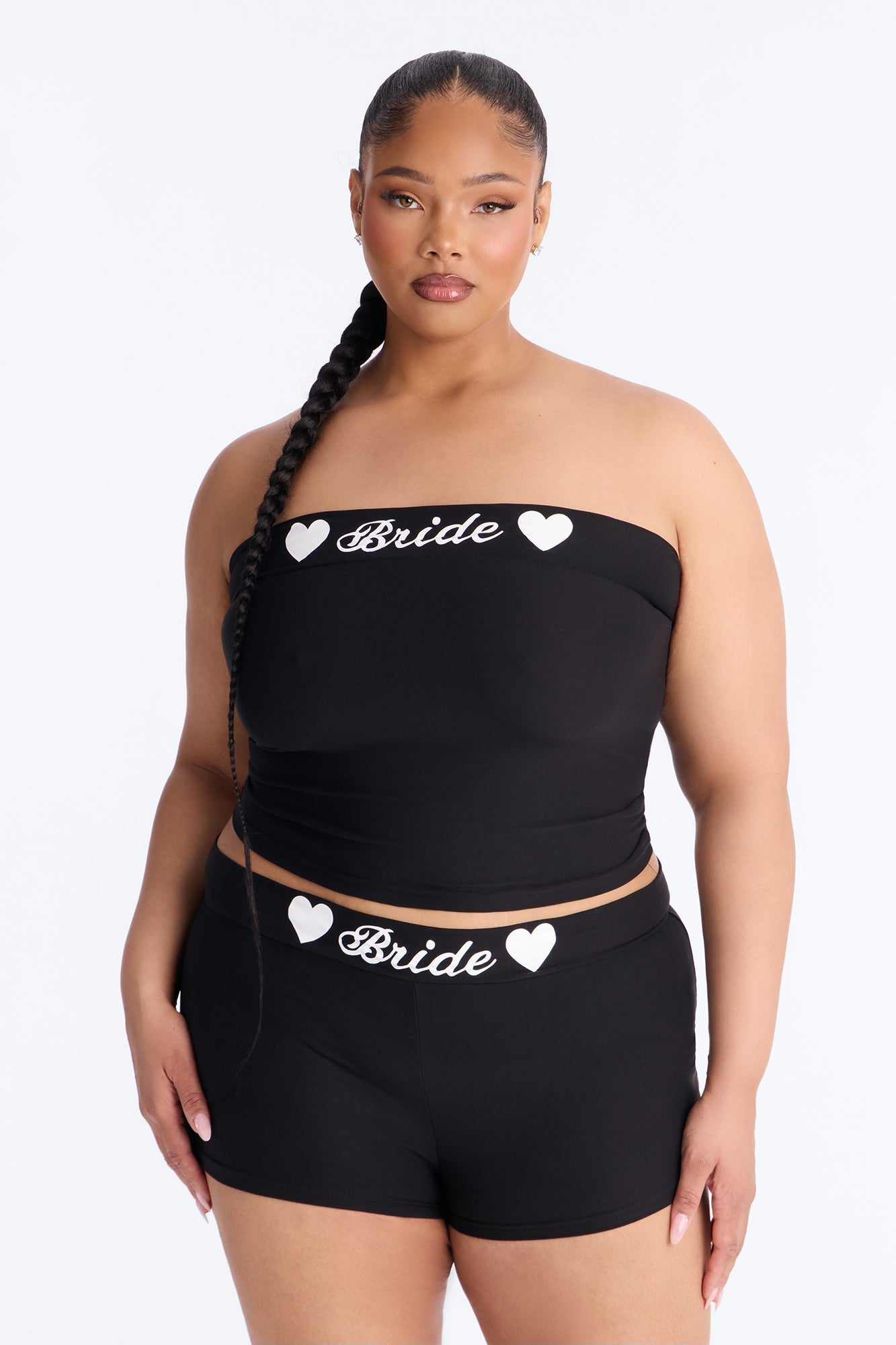Let's Bach Bride PJ Tank & Short Set - Black/White