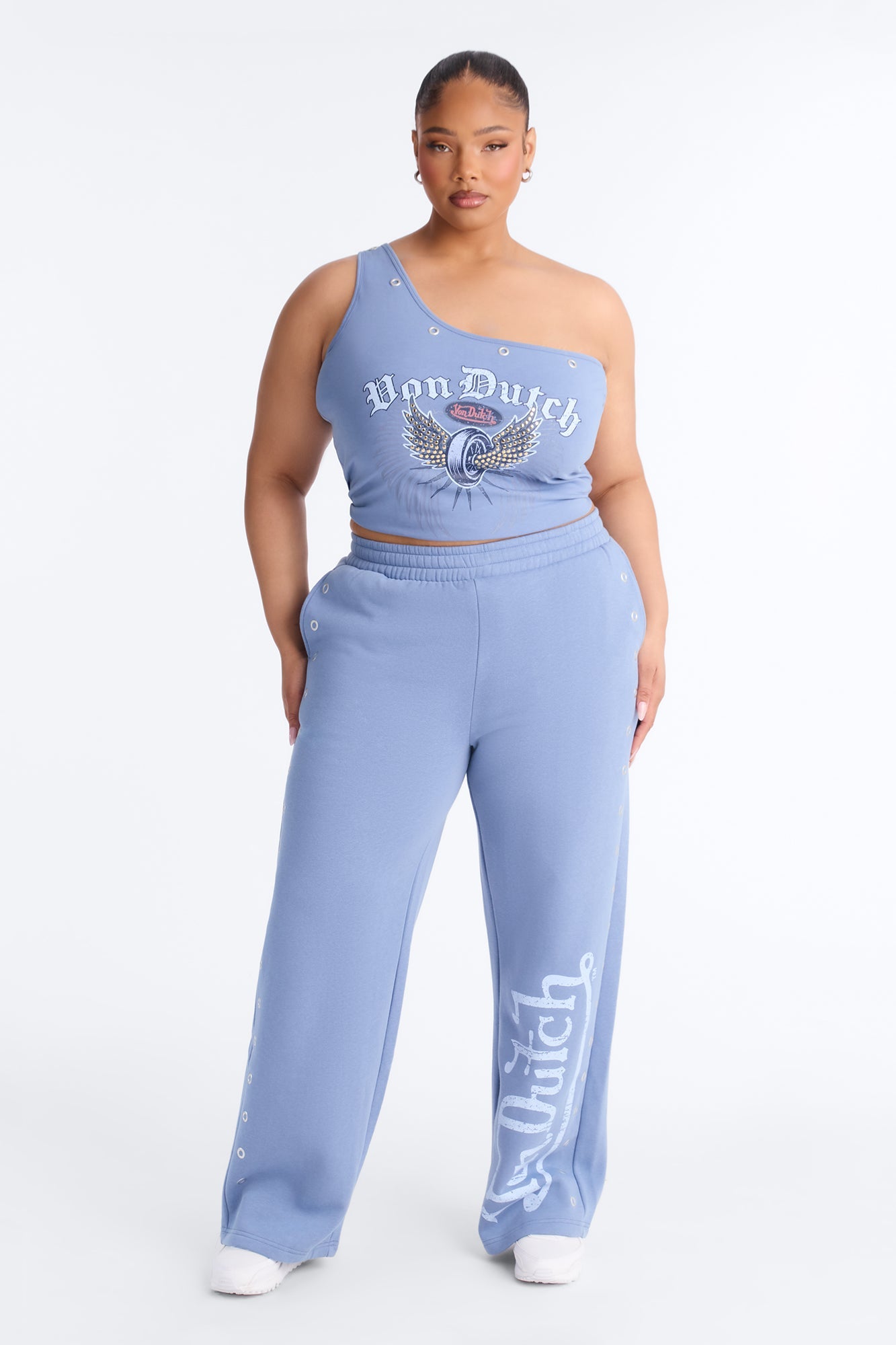Von Dutch Rocker Grommet Pant - Light Blue
