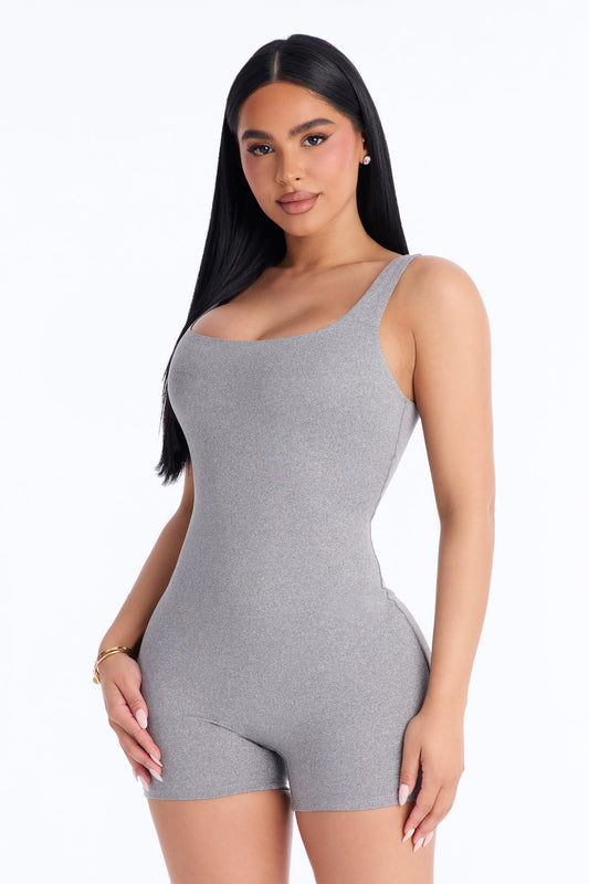 Full Form Double layer Romper - Charcoal