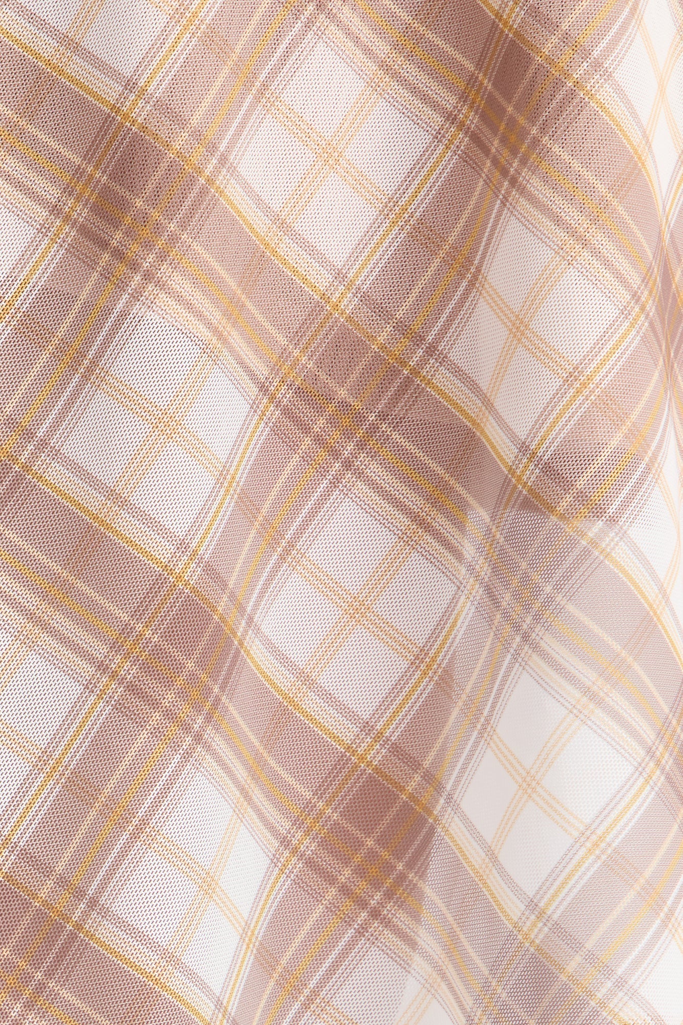 Preppy Plaid Mesh Cutie Midi Dress - Taupe/combo Fashion Nova