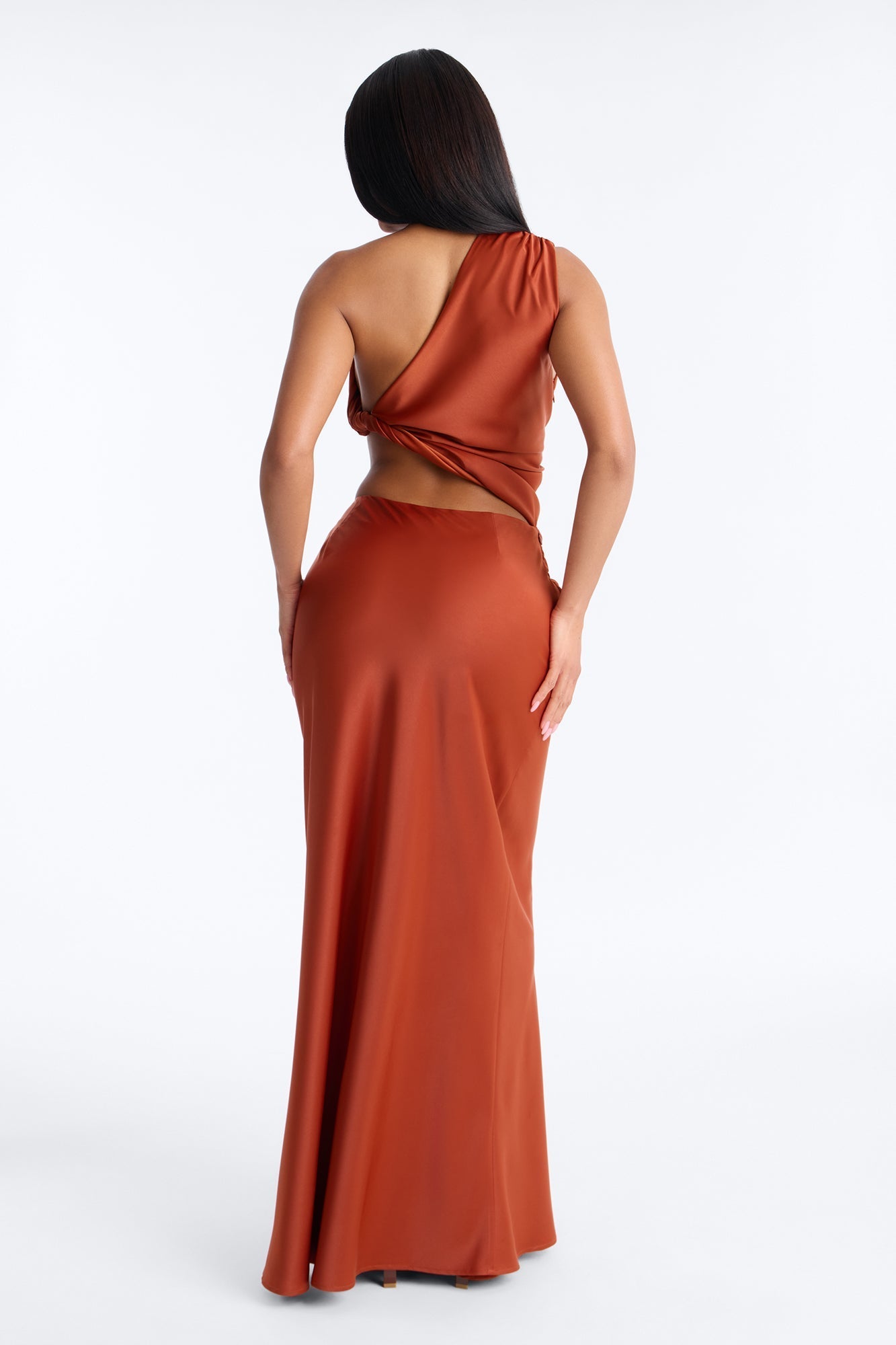 Siena Maxi Skirt Satin Set - Rust Fashion Nova
