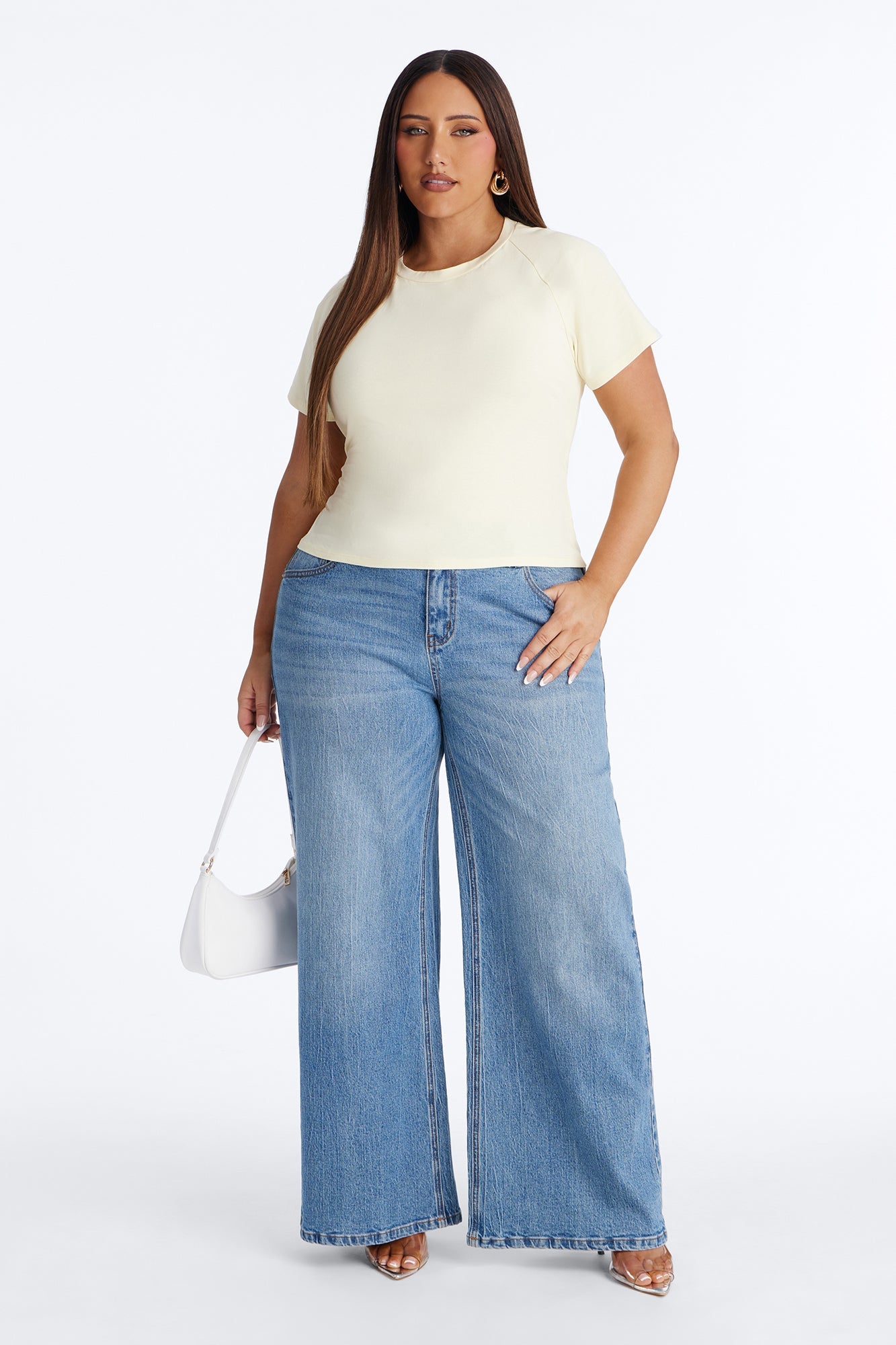 Lowkey Snatched Lace Up Short Sleeve Tee - Butter Yellow