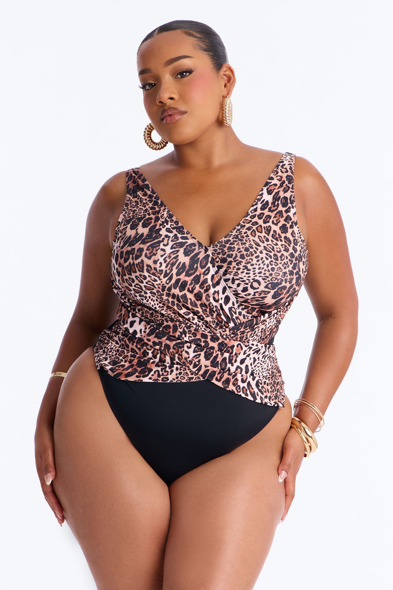 Unstoppable Wild Catch Mesh Cutout 1 Piece Swimsuit - Leopard Fashion Nova