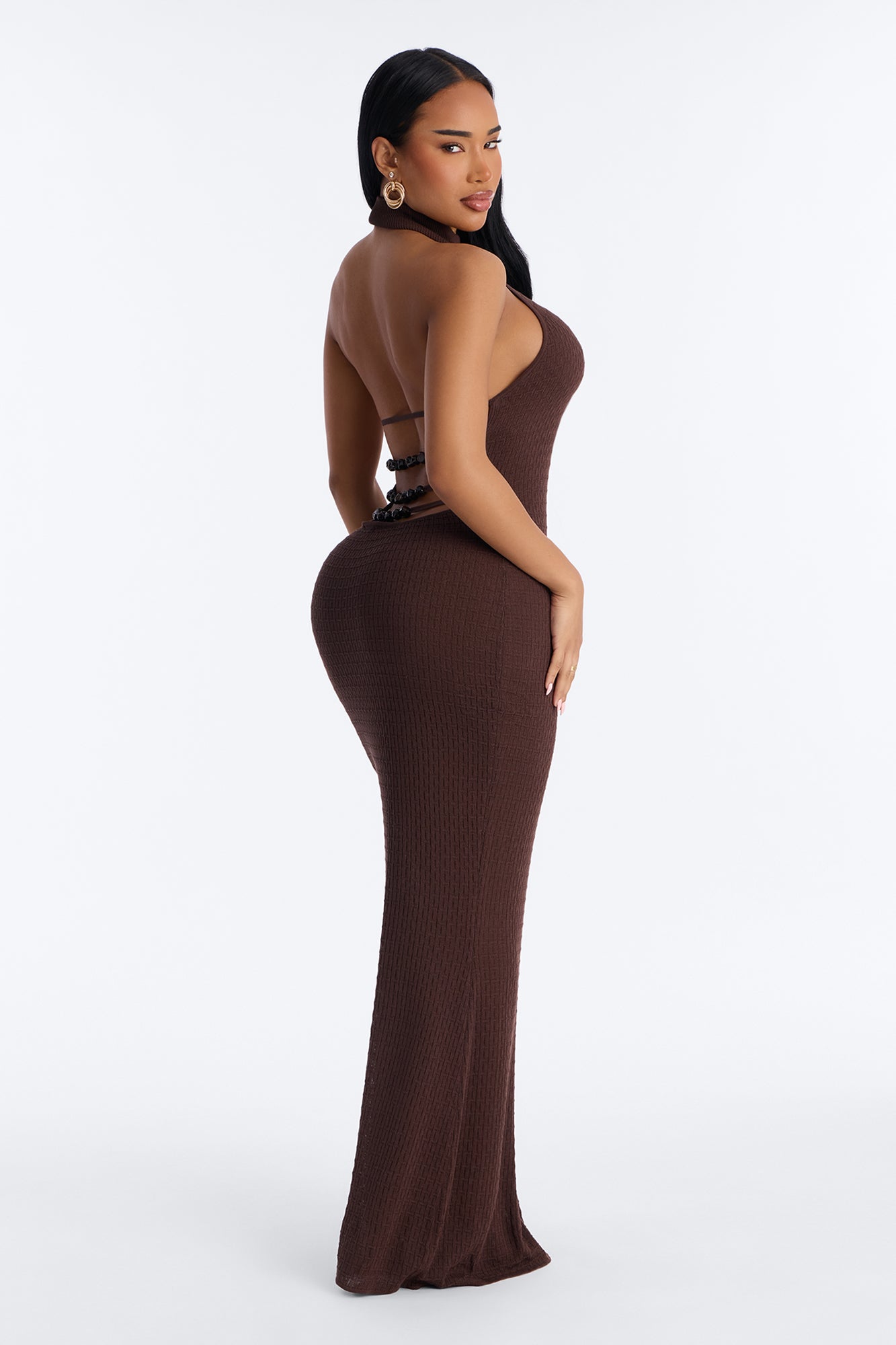 Blooming Affection Backless Maxi Dress - Brown Fashion Nova
