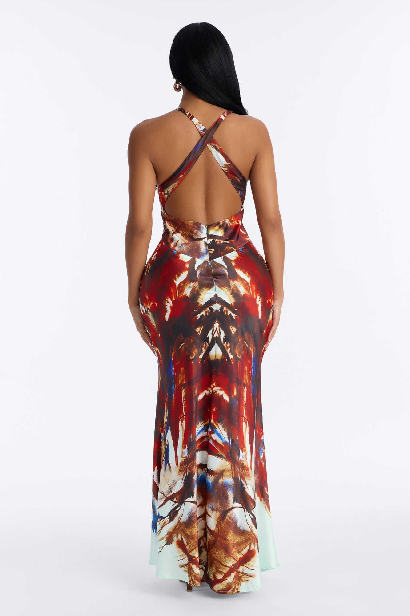 Caprina Sleeveless Satin Maxi Dress - Mint/combo Fashion Nova