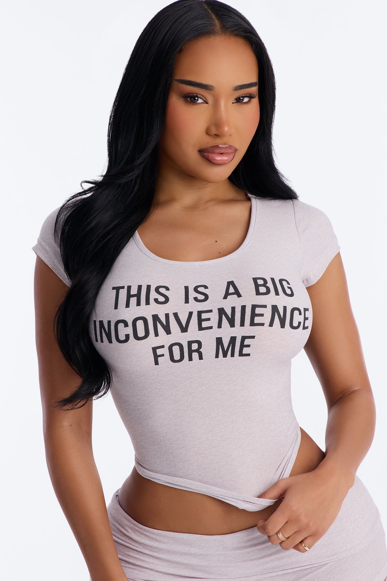 Big Inconvenience For Me PJ Short Set - Heather Grey Fashion Nova