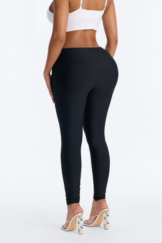Hate Much High Waisted Butt Enhanced Padding Leggings - Black Fashion Nova