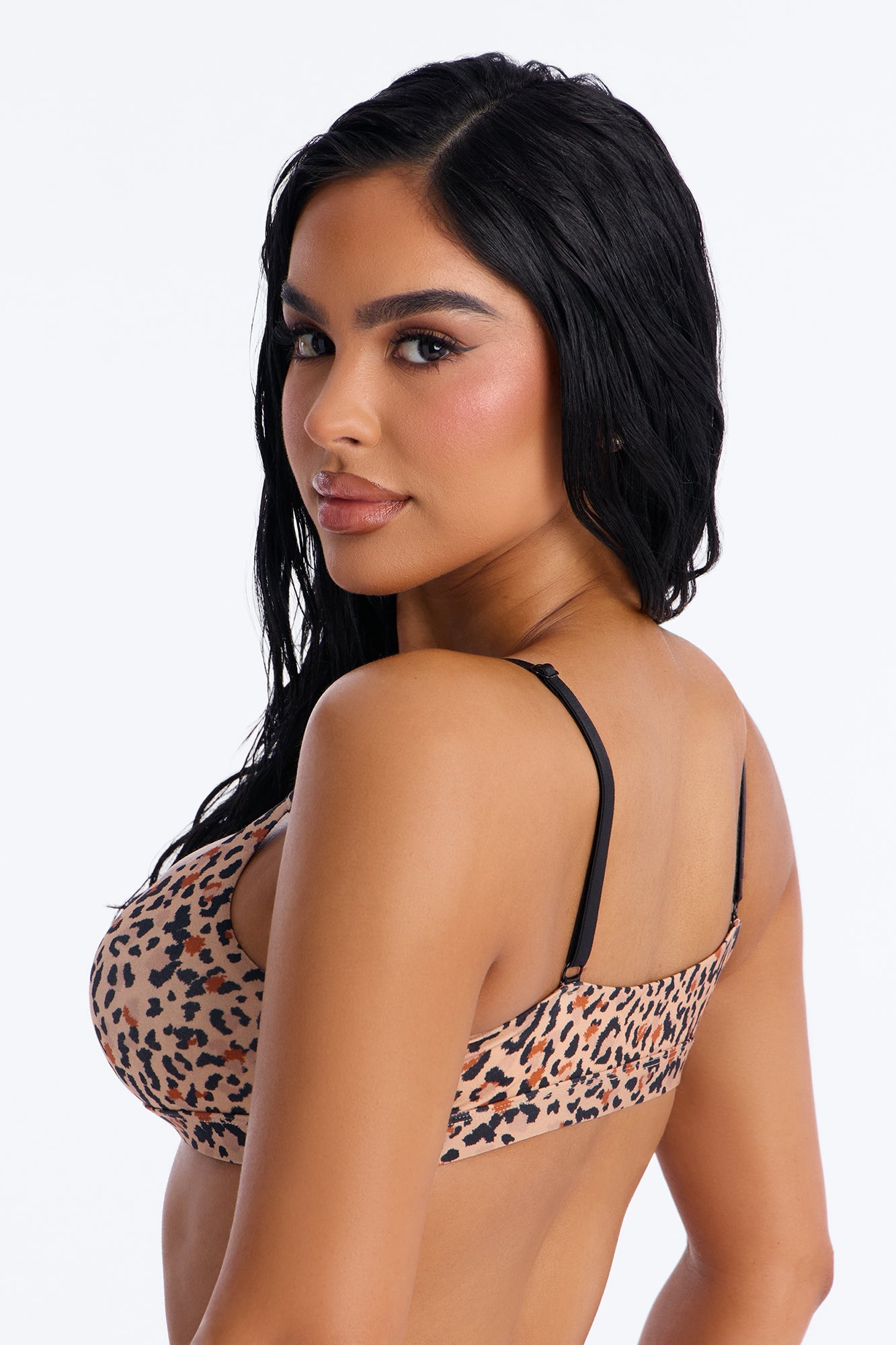 Light As A Feather Microfiber Scoop Bralette - Leopard