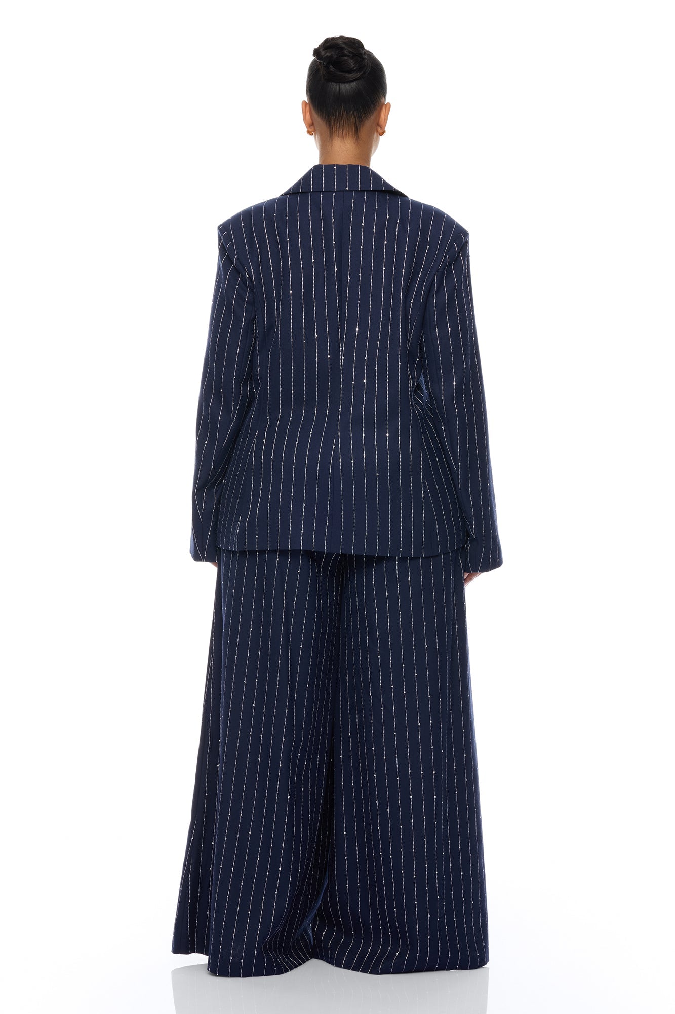 Adyson Embellished Pinstripe Blazer - Navy/combo
