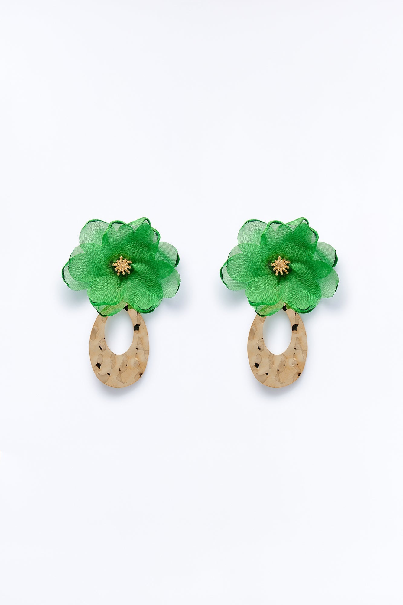 Petal Pops Drop Earrings - Gold/Green Fashion Nova