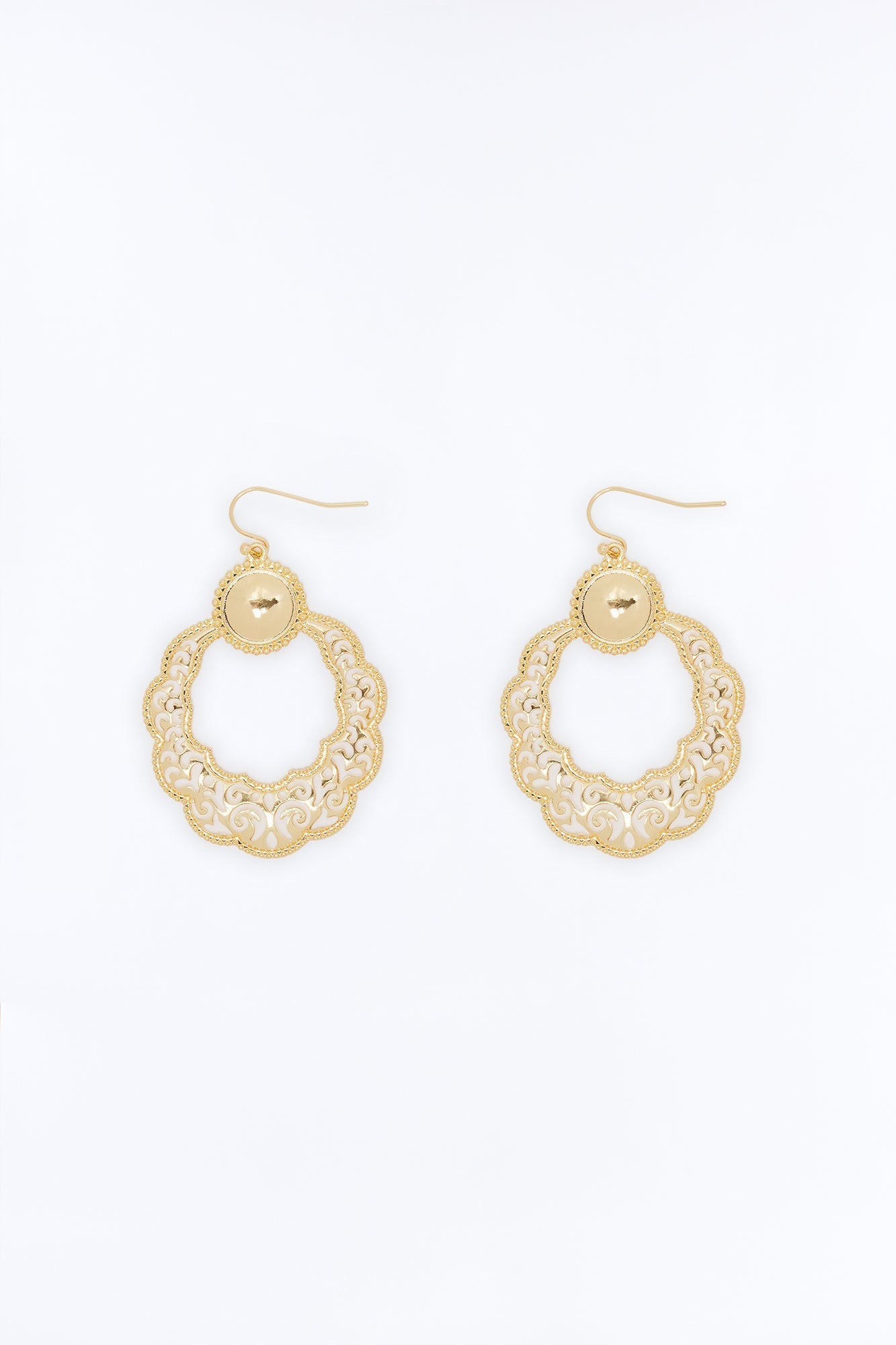 Enchanted Filigree Earrings - Gold Fashion Nova