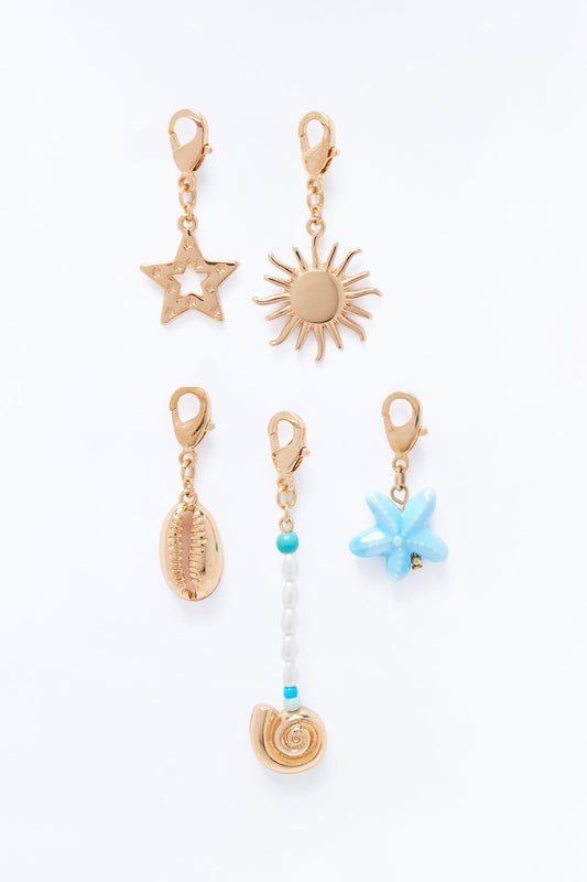 Ocean Is Calling 5 Piece Bikini Charm Set - Gold Fashion Nova