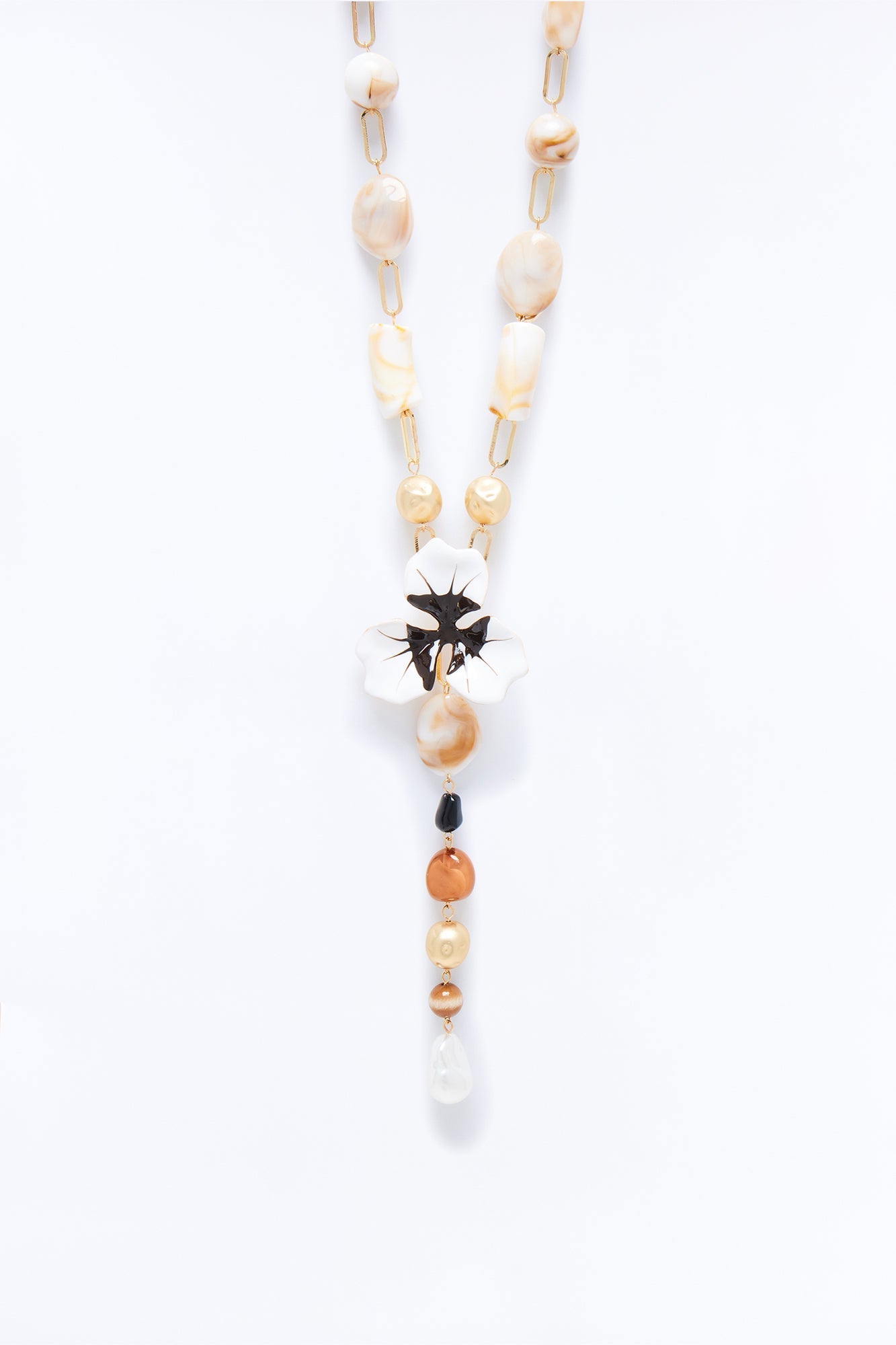 Roma Lariat Necklace - Ivory/combo Fashion Nova
