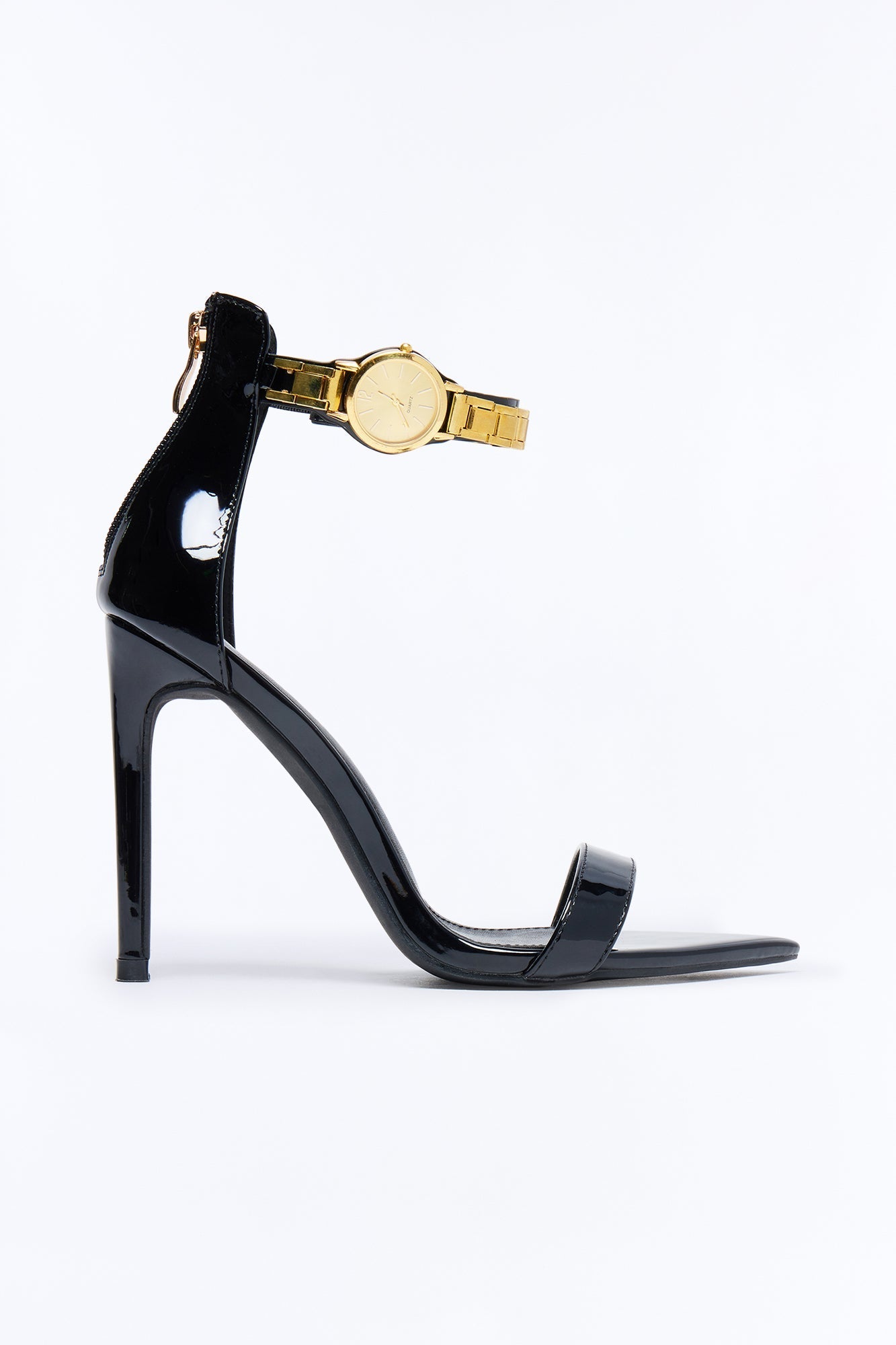 Chic Clock Stiletto Heels - Black Fashion Nova