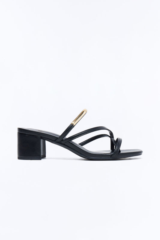 Livia Block Heel Mules - Black Fashion Nova