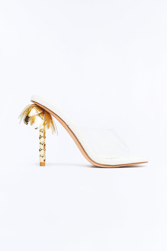 Palms Novelty Heels - White Fashion Nova