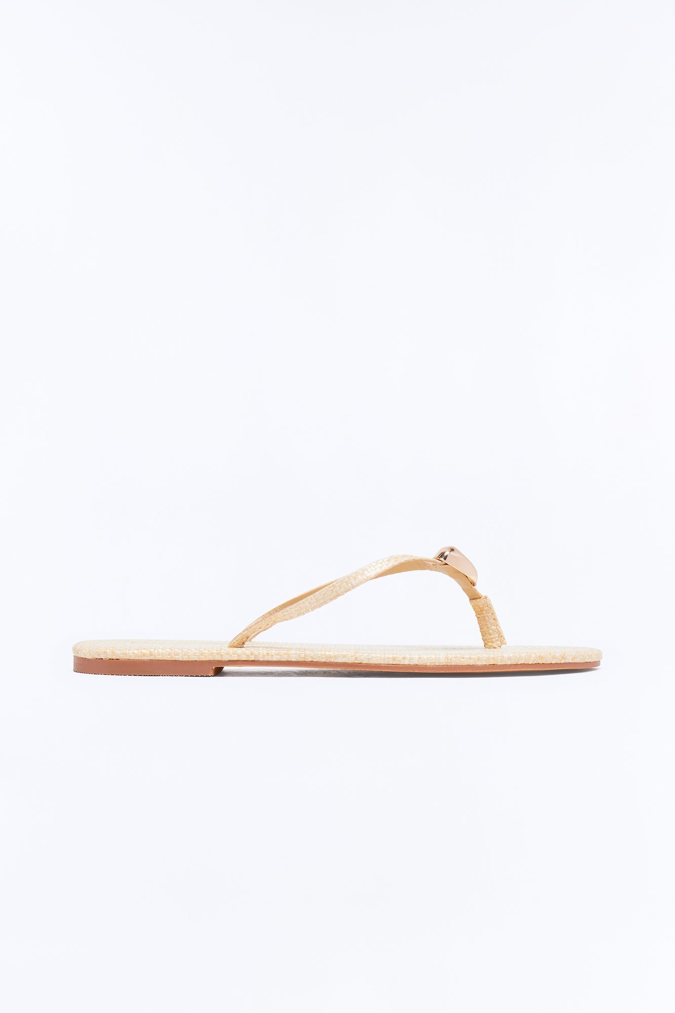 Pina Colada Hardware Flip Flops - Natural Fashion Nova