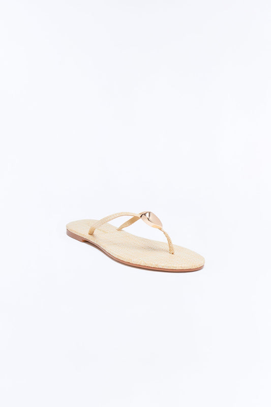 Pina Colada Hardware Flip Flops - Natural Fashion Nova