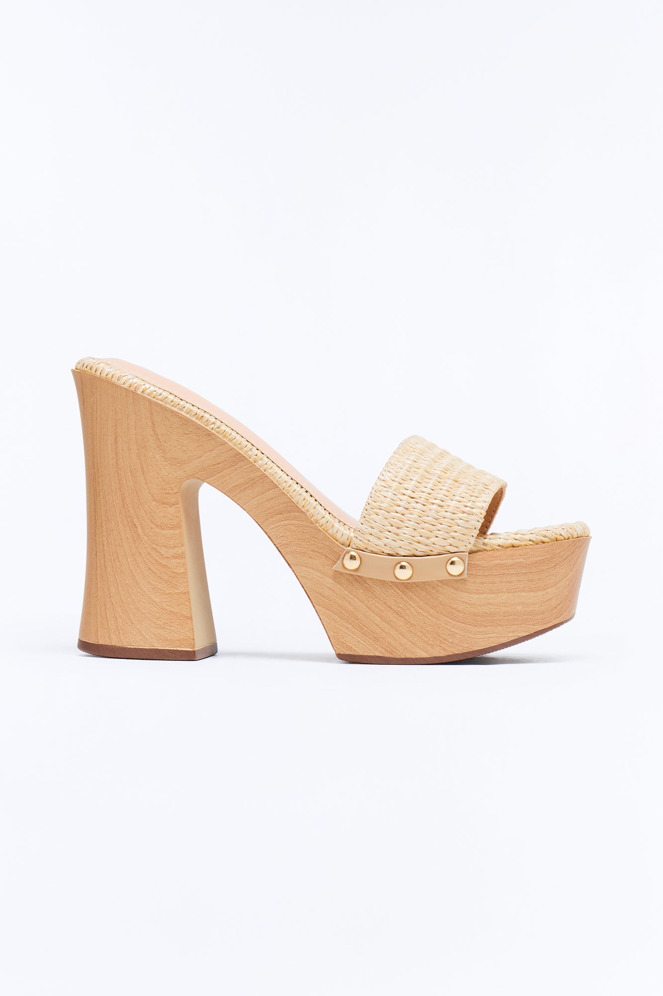 Gennie Wood Platform Heels - Natural Fashion Nova