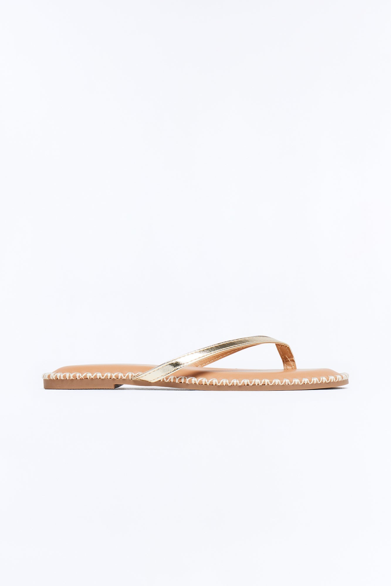Kassidy Flip Flops - Gold Fashion Nova