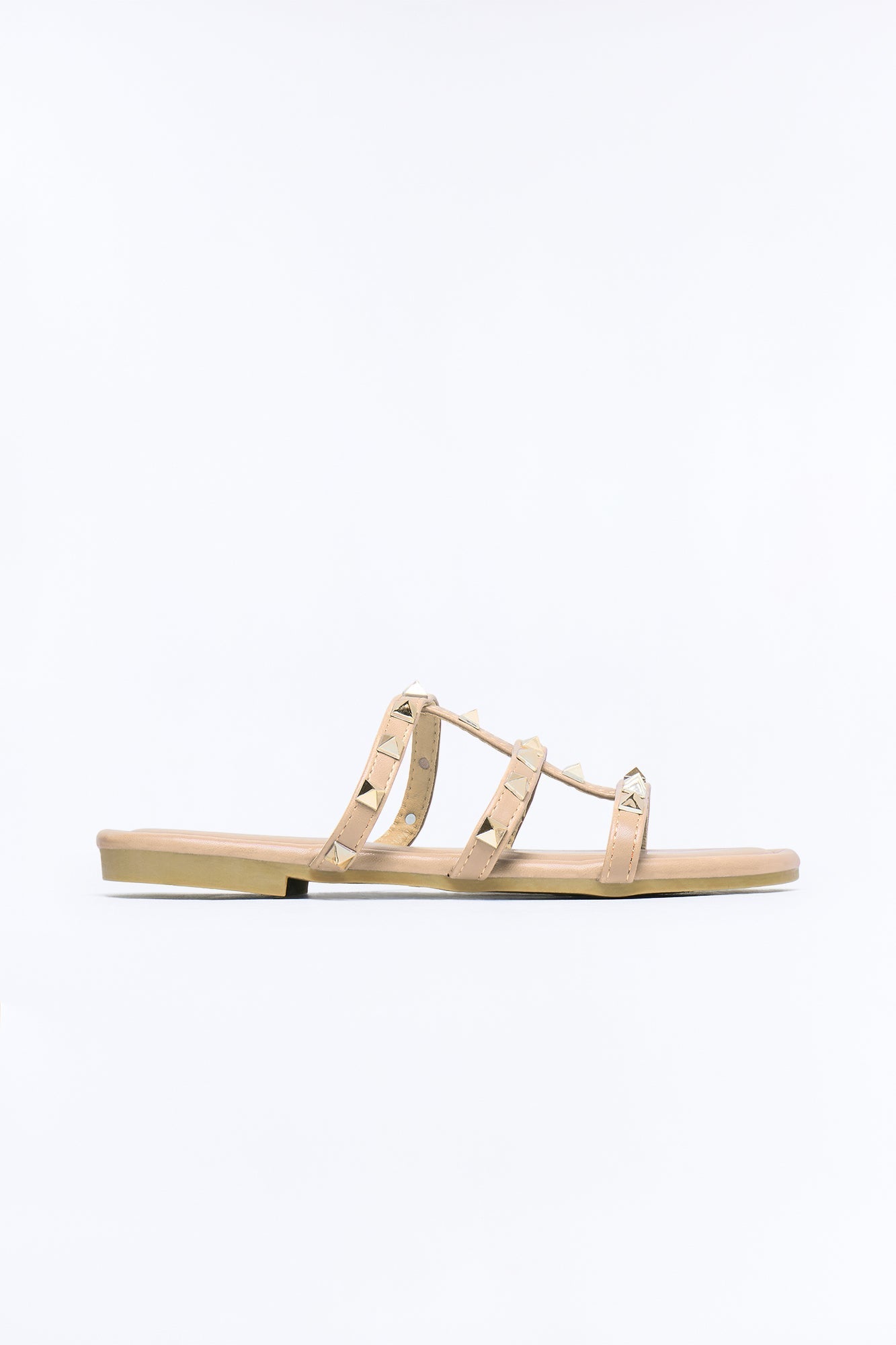 Cambria Studded Sandals - Beige Fashion Nova