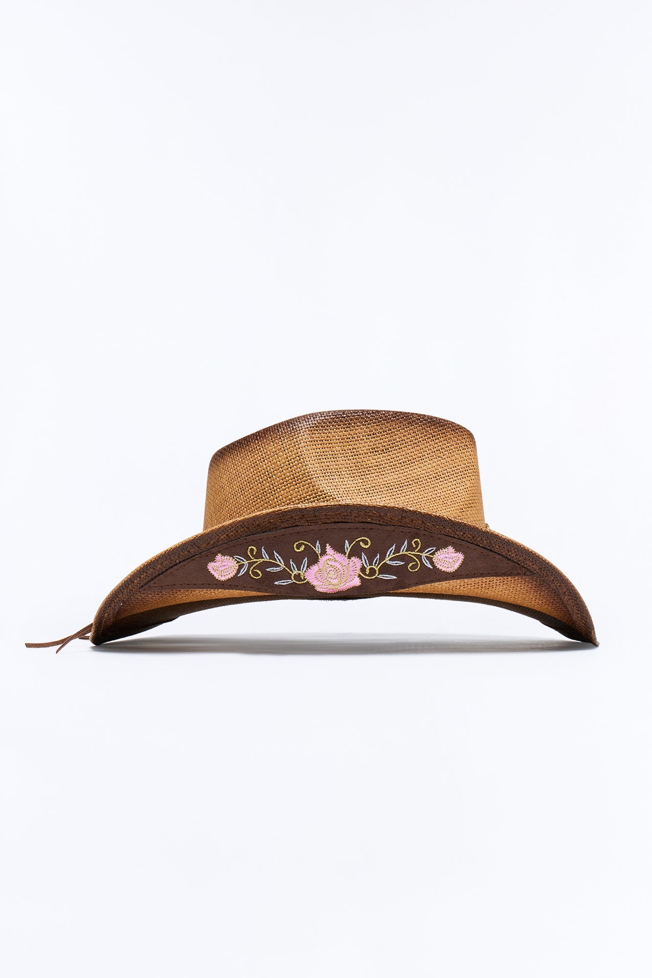 Prairie Vibes Embroidered Straw Cowboy Hat - Khaki Fashion Nova