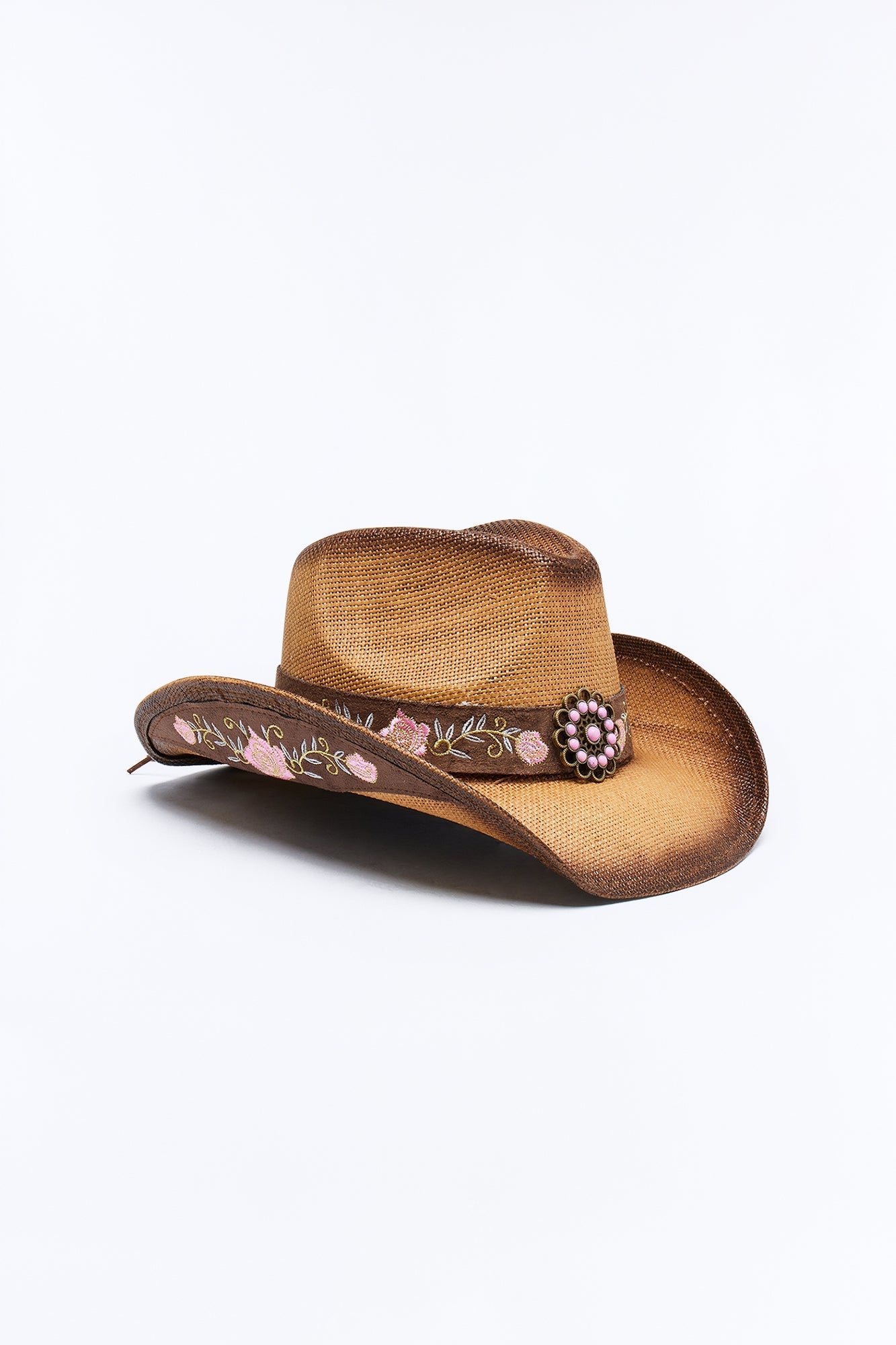 Prairie Vibes Embroidered Straw Cowboy Hat - Khaki Fashion Nova