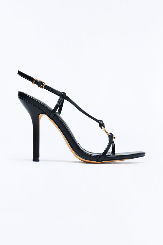 Levine Hardware Slingback Stiletto Heels - Black Fashion Nova