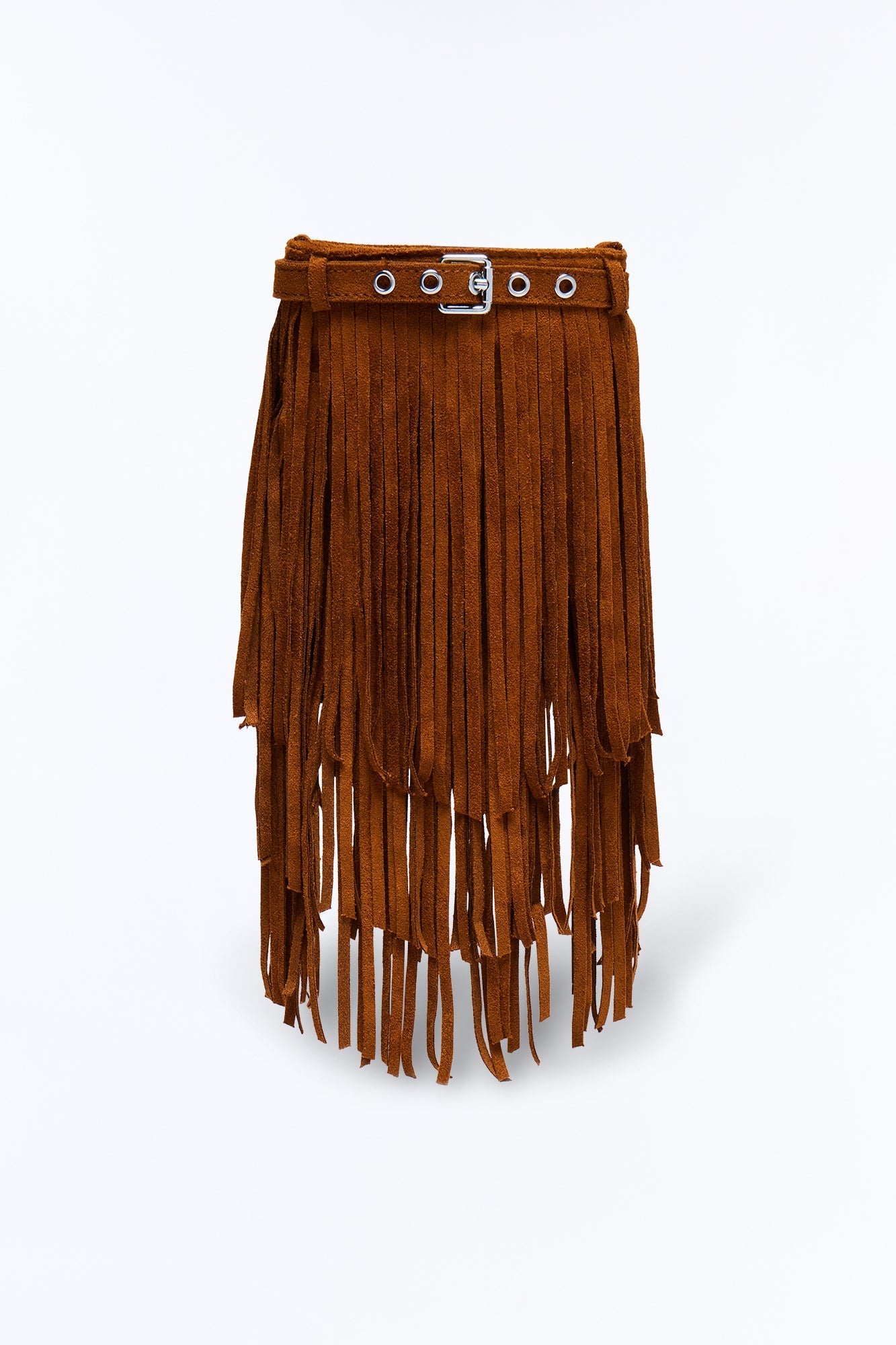 Feeling Good Fringe Faux Suede Crossbody Handbag - Dark Brown Fashion Nova