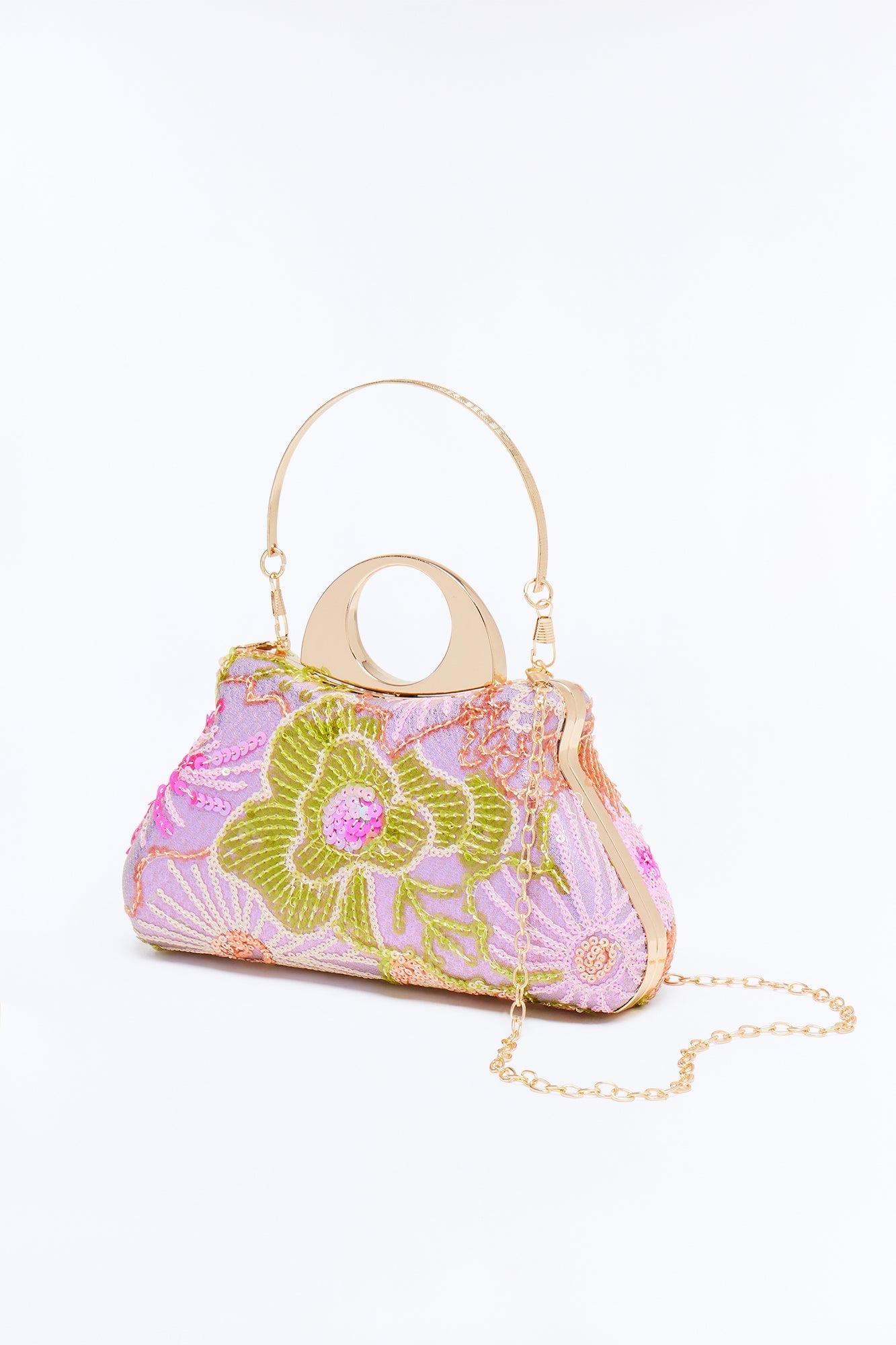 Lavender Dreams Sequin Clutch - Purple/combo Fashion Nova