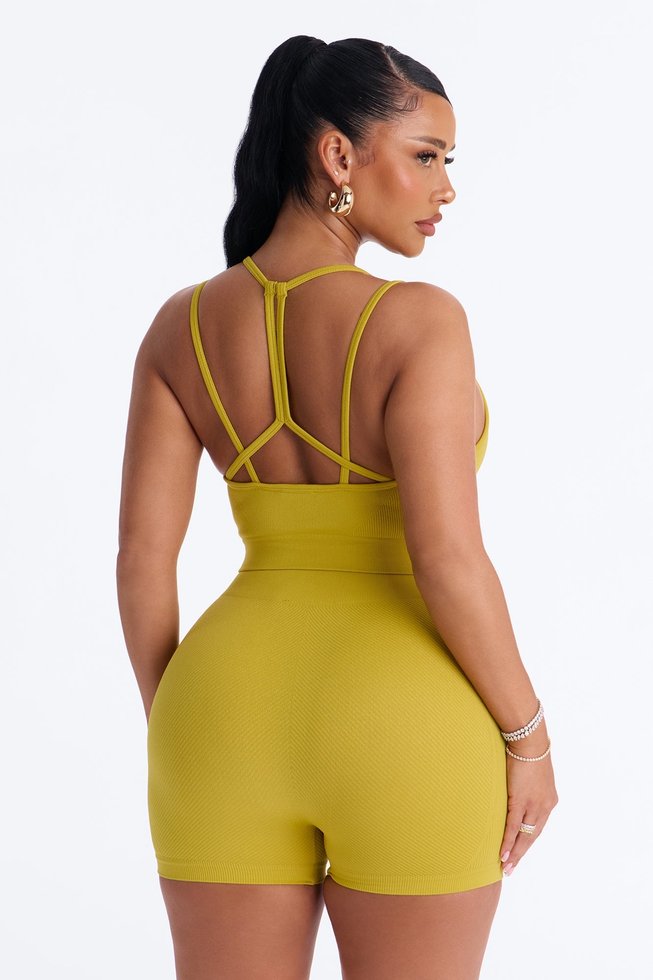 Tania Seamless Short Set - Chartreuse Fashion Nova