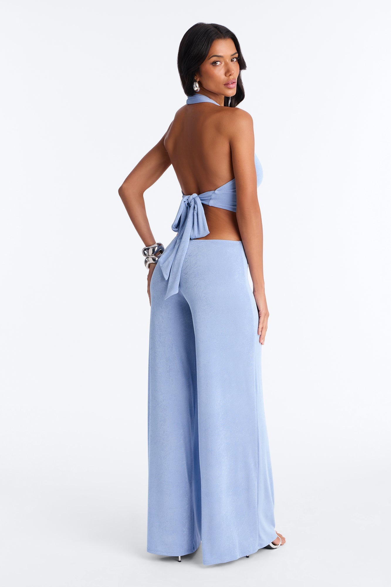 Full Effect Slinky Jumpsuit - Blue Fashion Nova