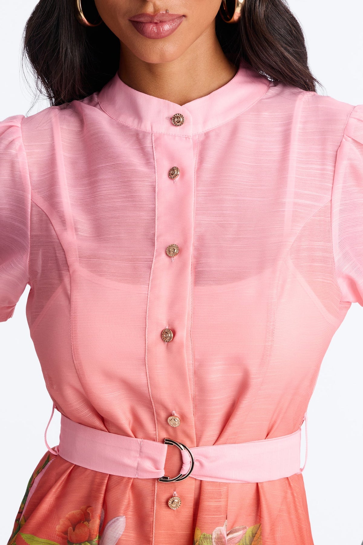 Fellie Floral Organza Mini Dress - Pink/combo Fashion Nova