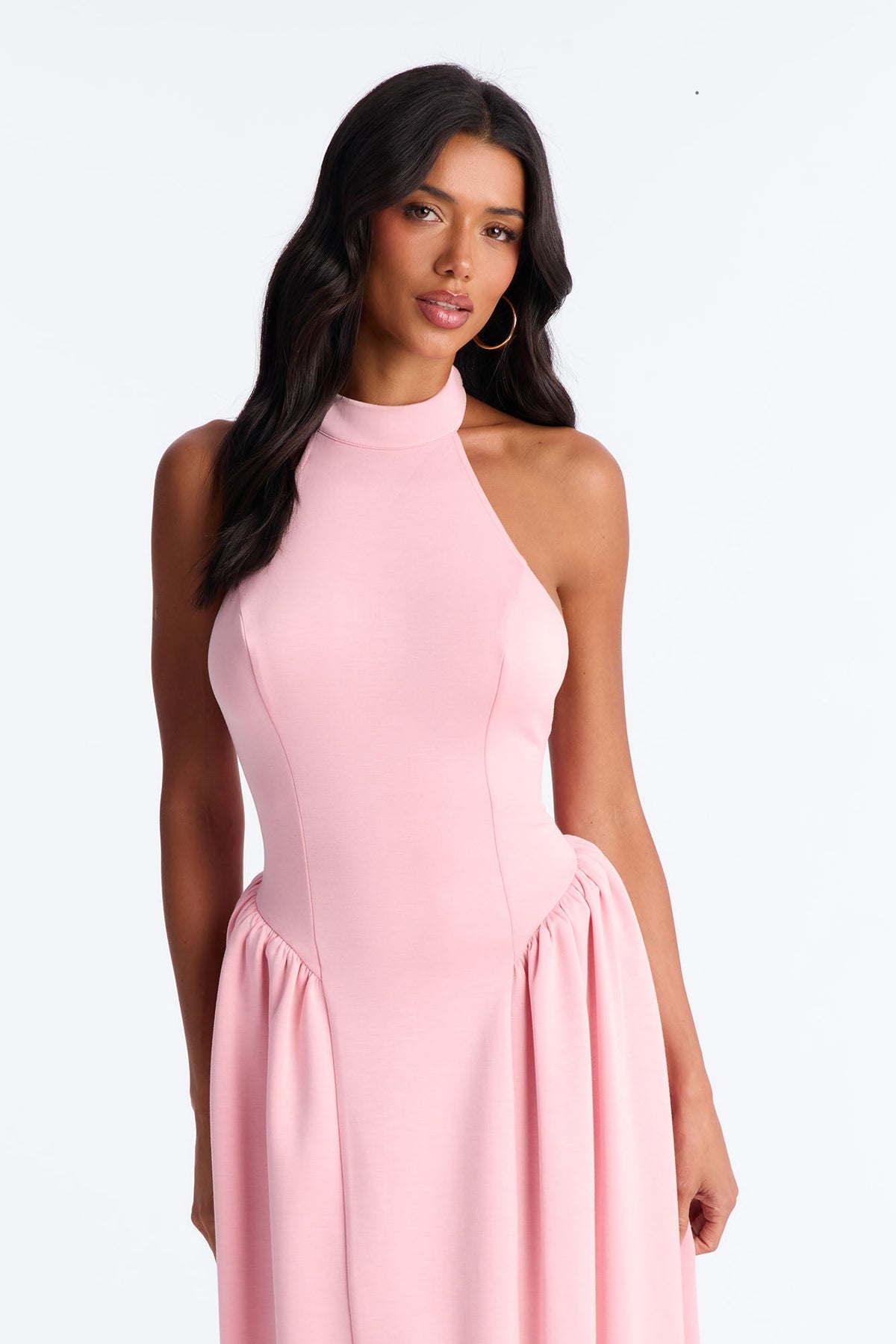 Freya Backless Halter Gown - Pink Fashion Nova