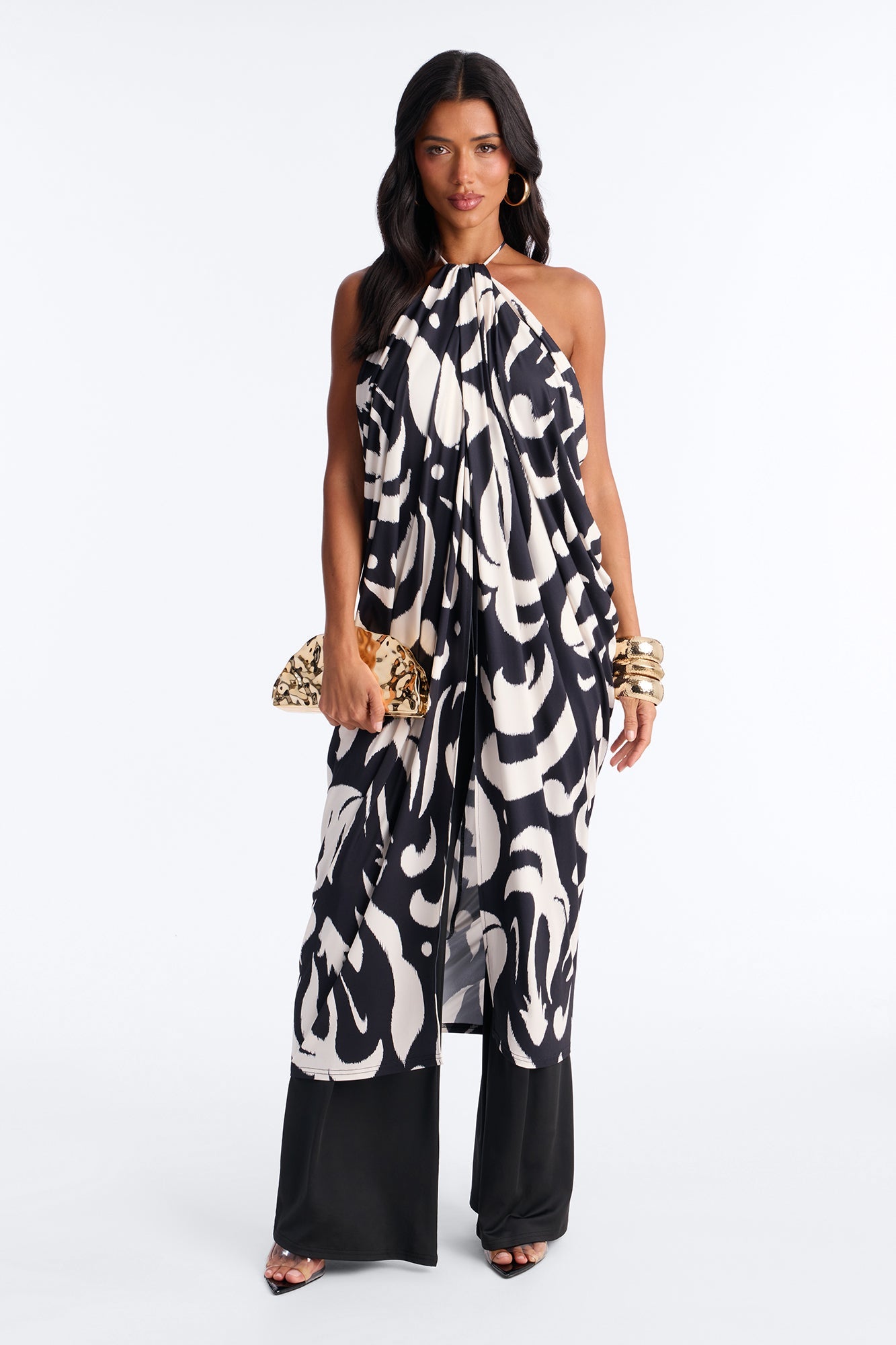 Solana Backless Halter Jumpsuit - Black Fashion Nova