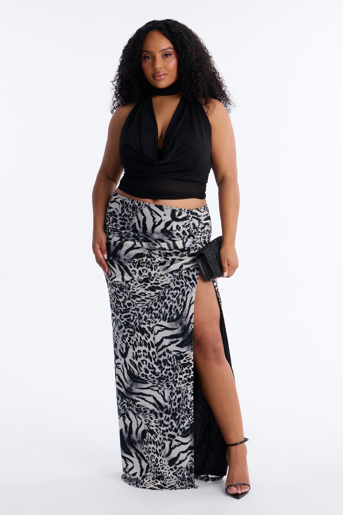 Lover Girl Mesh Mock Neck Halter Top - Black Fashion Nova