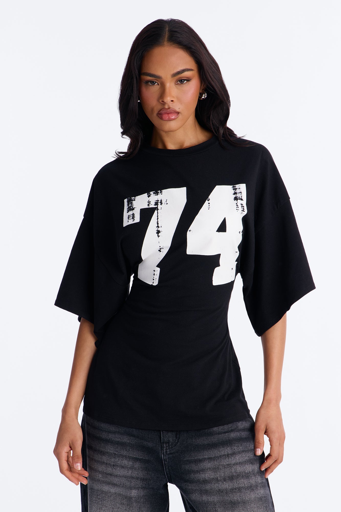Final Game 74 Backless Lace Up Top - Black