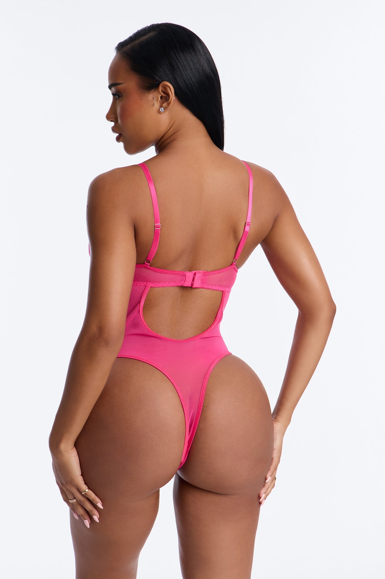 Come Over Underwire Boning Lace Teddy - Fuchsia