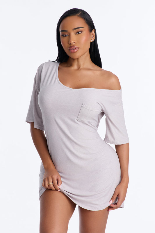 Let's Hang Sleep Tee - Heather Grey