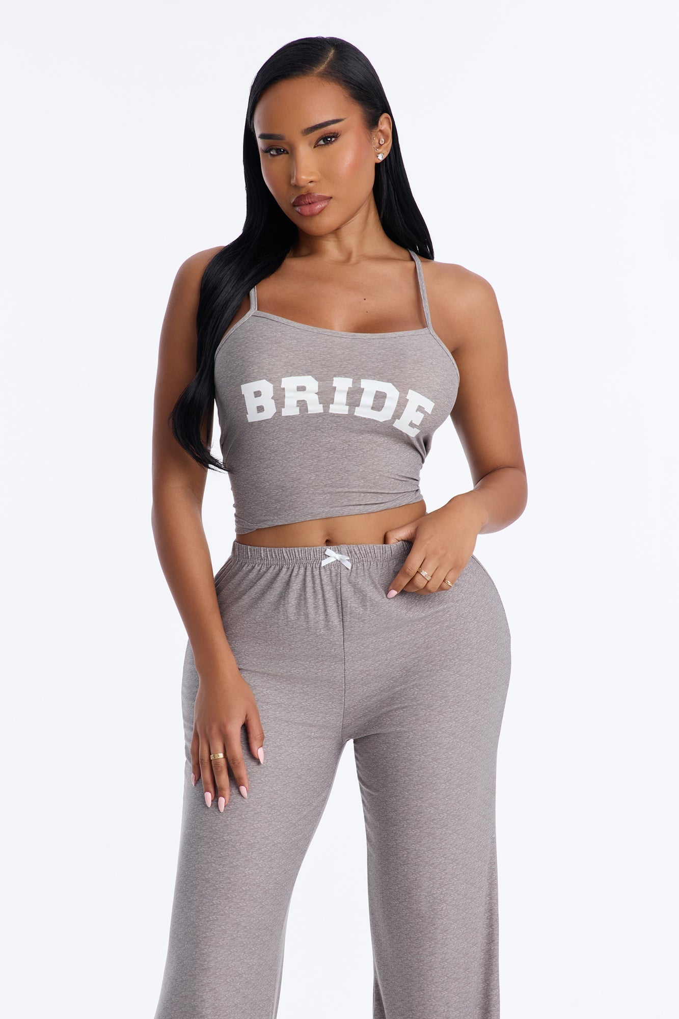 Bride Boarding PJ Set - Heather Grey