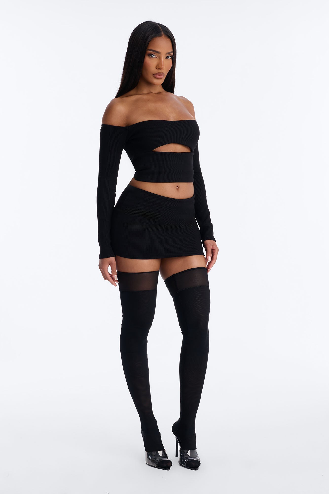 Scarlett Snatched Micro Mini Skort Set - Black