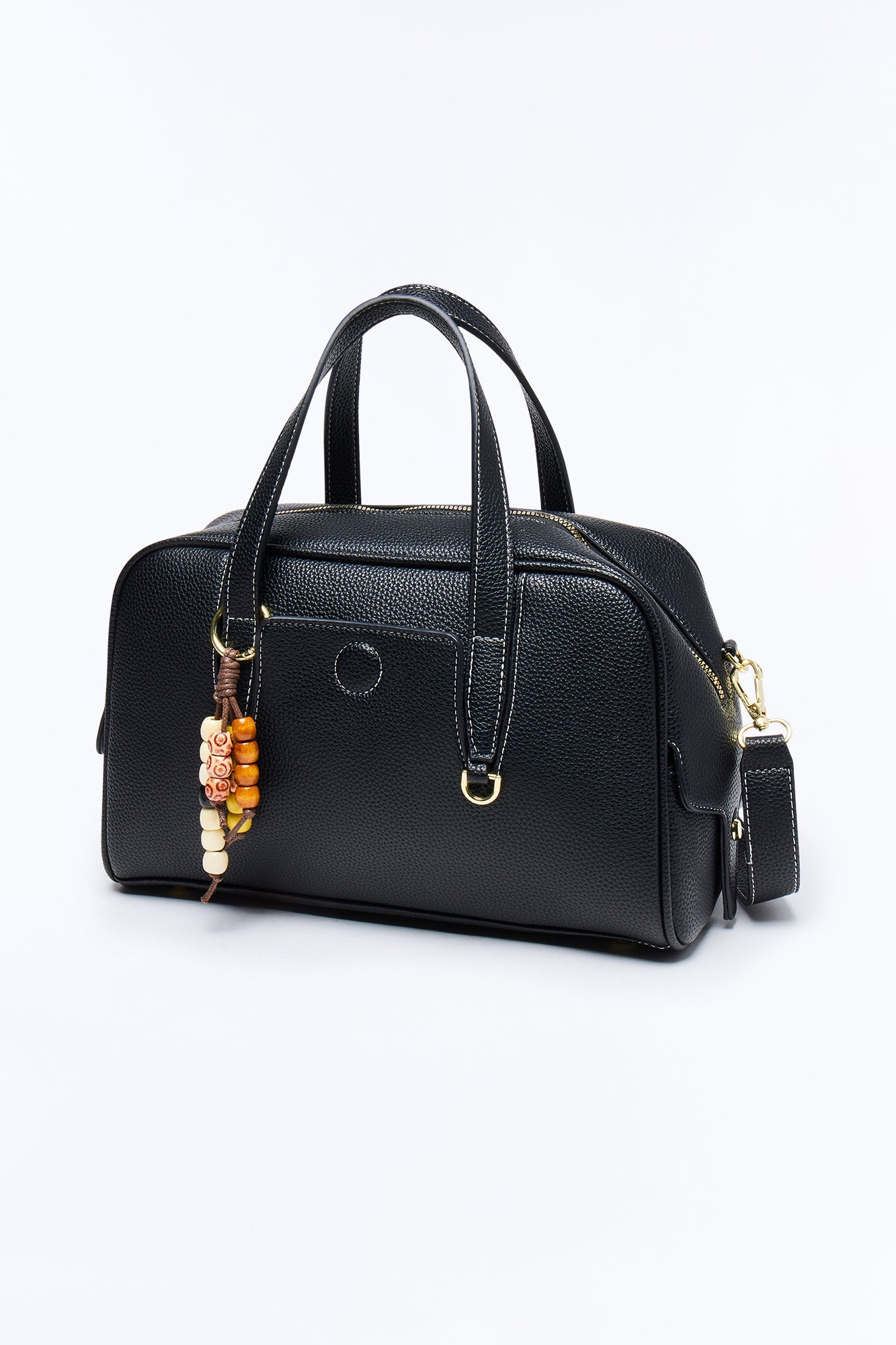 New Must Faux Leather Satchel Bag - Black
