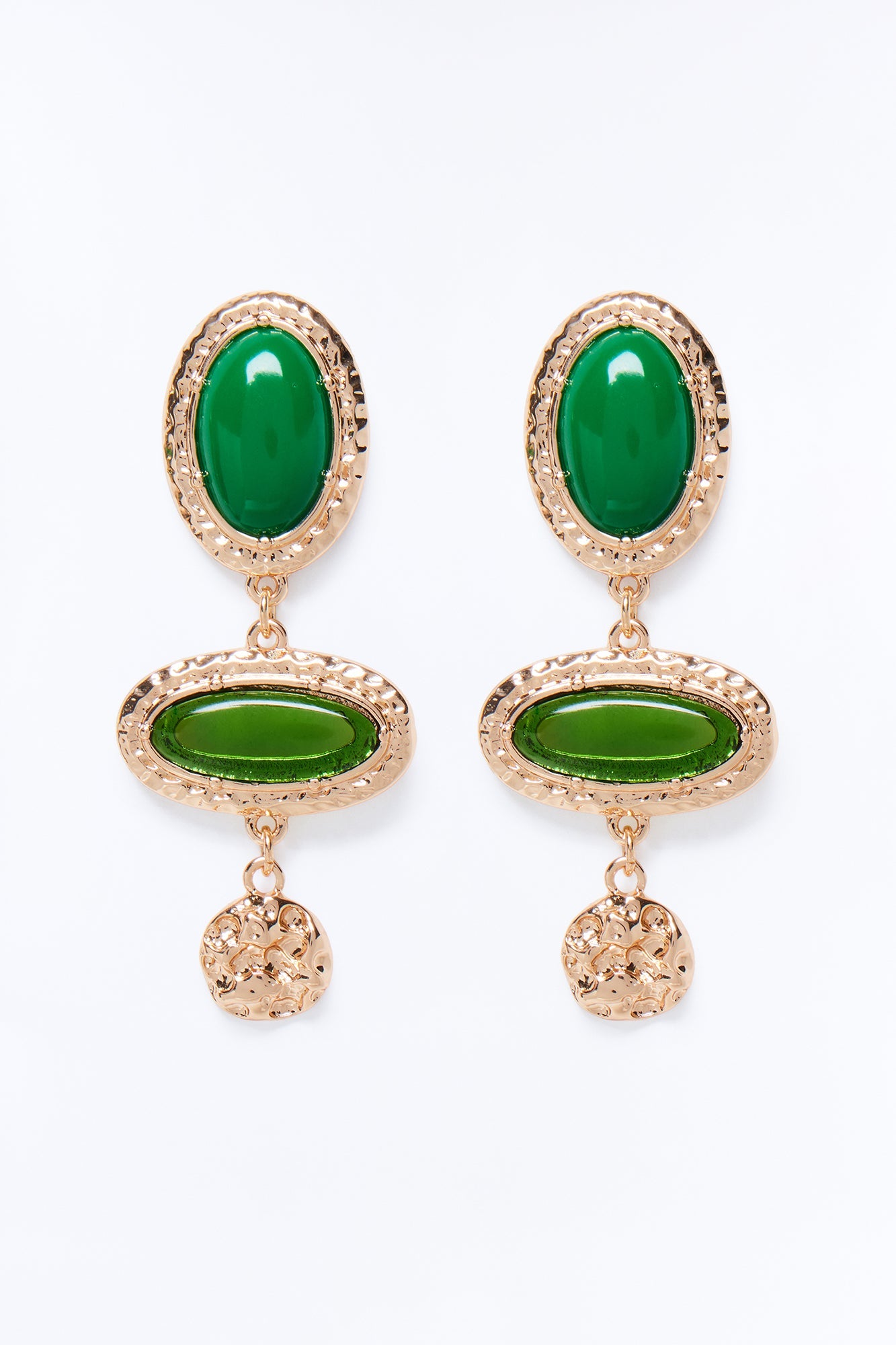 Paradise Drops Earrings - Gold/Green